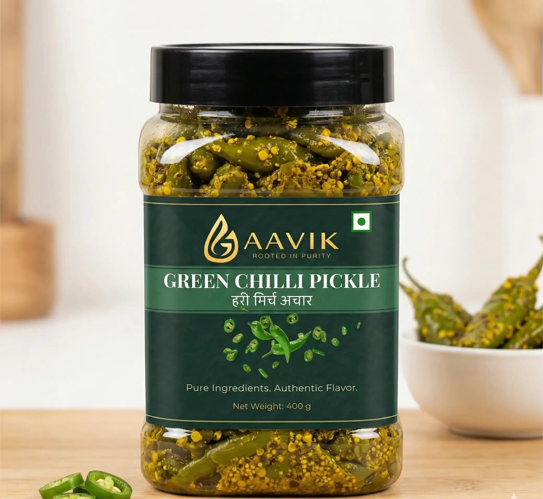 Green Chilli Pickle - Rajasthani Hari Mirch Ka Achar